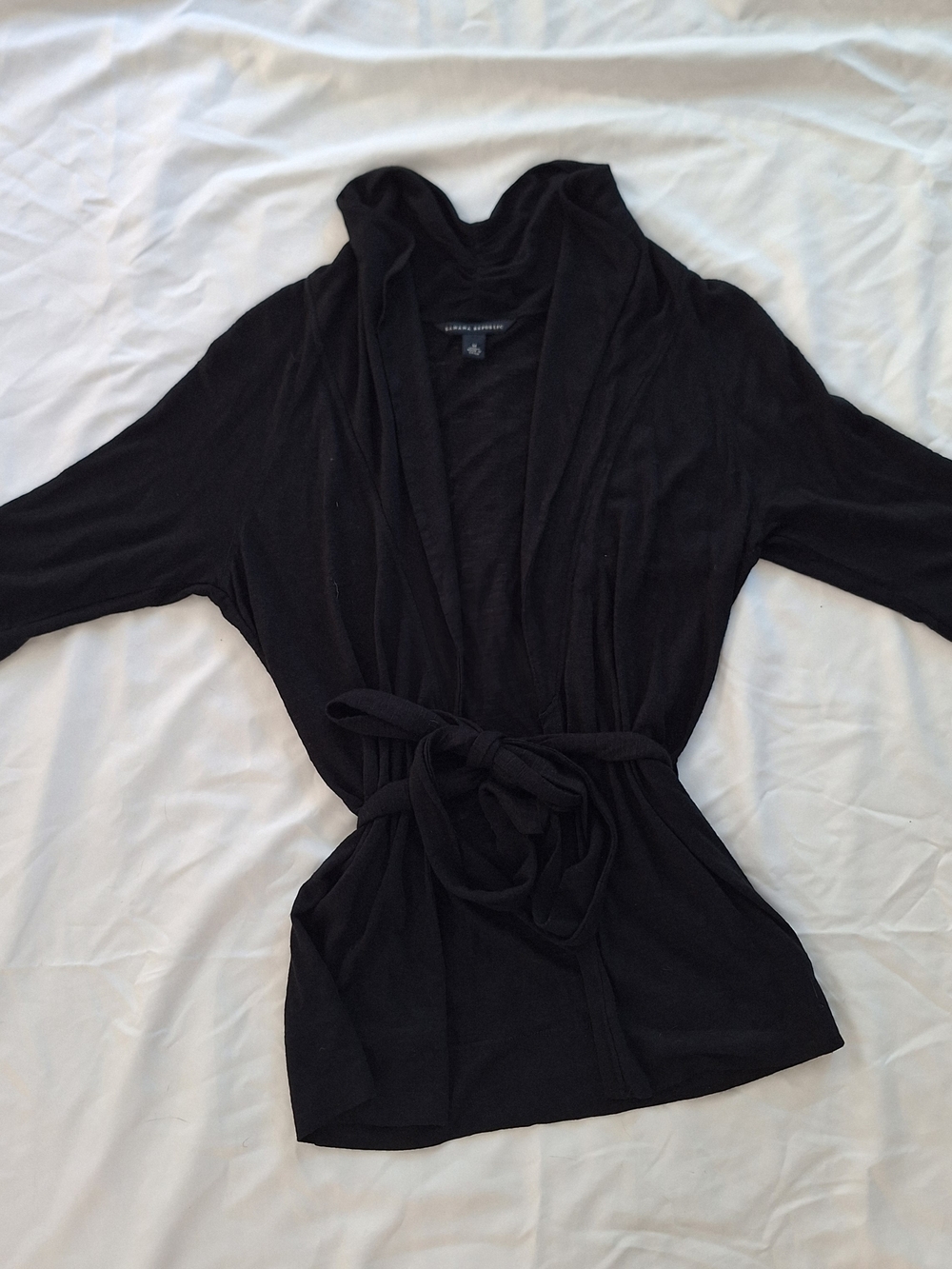 Banana Republic Black Knit Wrap Cardigan Top 3/4 Sleeve Women's Size M